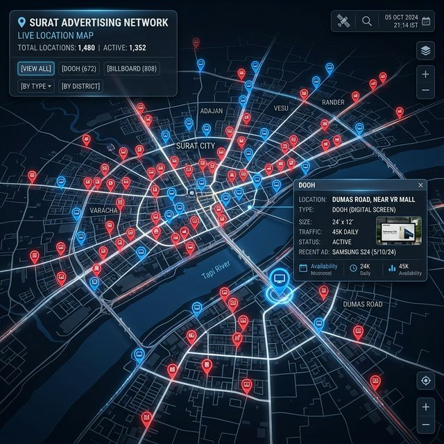 Surat Advertising Network Live Location Map